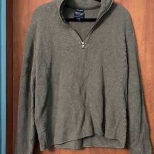 American Eagle Outfitters Vintage Slim Fit Mens Quarter Zip Sweater, XL Green